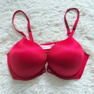 Victoria's Secret Bombshell Plunge Red Padded Push-up Bra